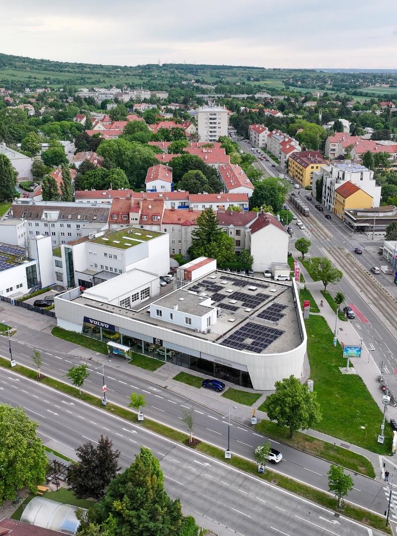Auto Stahl Luftbildaufnahme Wien 21