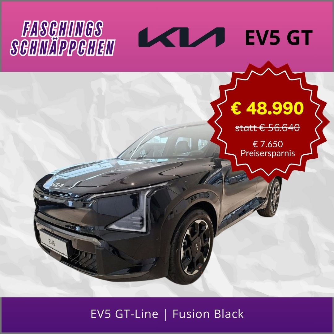 Der vollelektrische Kia EV5 begeistert mit markantem Design, großzügigem Raumgefühl und sportlicher Ausstattung. 
