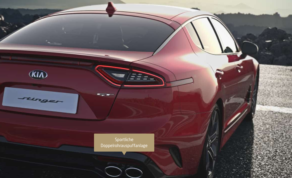 Kia Stinger bei Auto Stahl Heckansicht