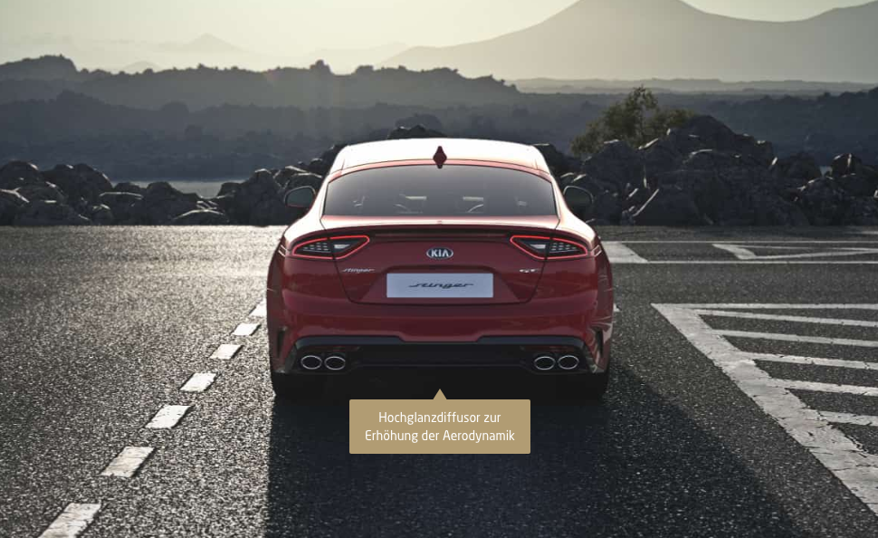 Kia Stinger bei Auto Stahl Heckansicht