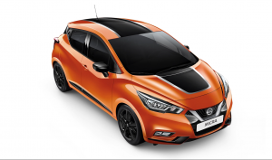 Nissan Micra Seitenansicht Frontansicht Orange Schwarz