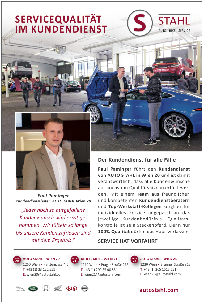 Presseartikel Auto Stahl Kurier Artikel: Servicequalität im Kundendienst, erschienen am 14.4.2019