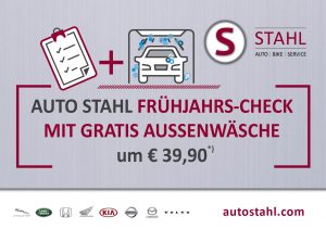 AUTO STAHL Serviceaktion im März 2020: Frühjahts-Check für Ihr Auto mit gratis Außenwäsche