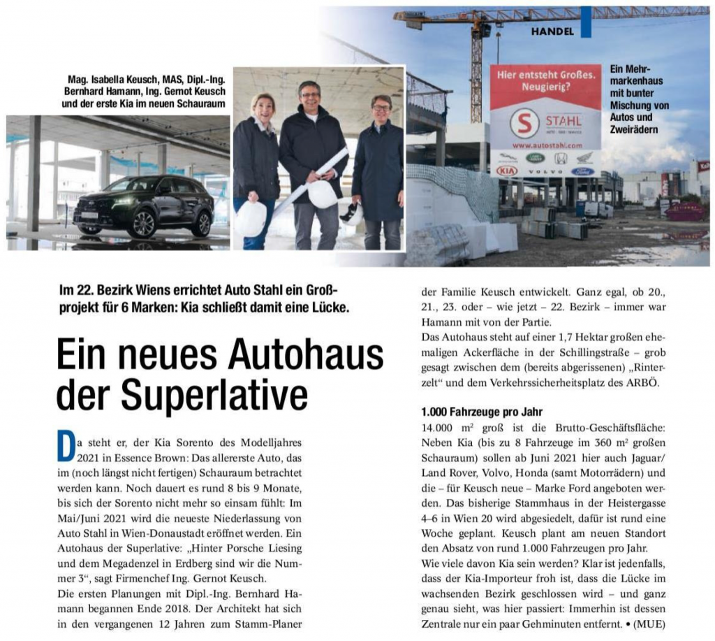 Ein neues Autohaus der Superlative – Presseartikel vom 08.10. 2020 Auto & Wirtschaft