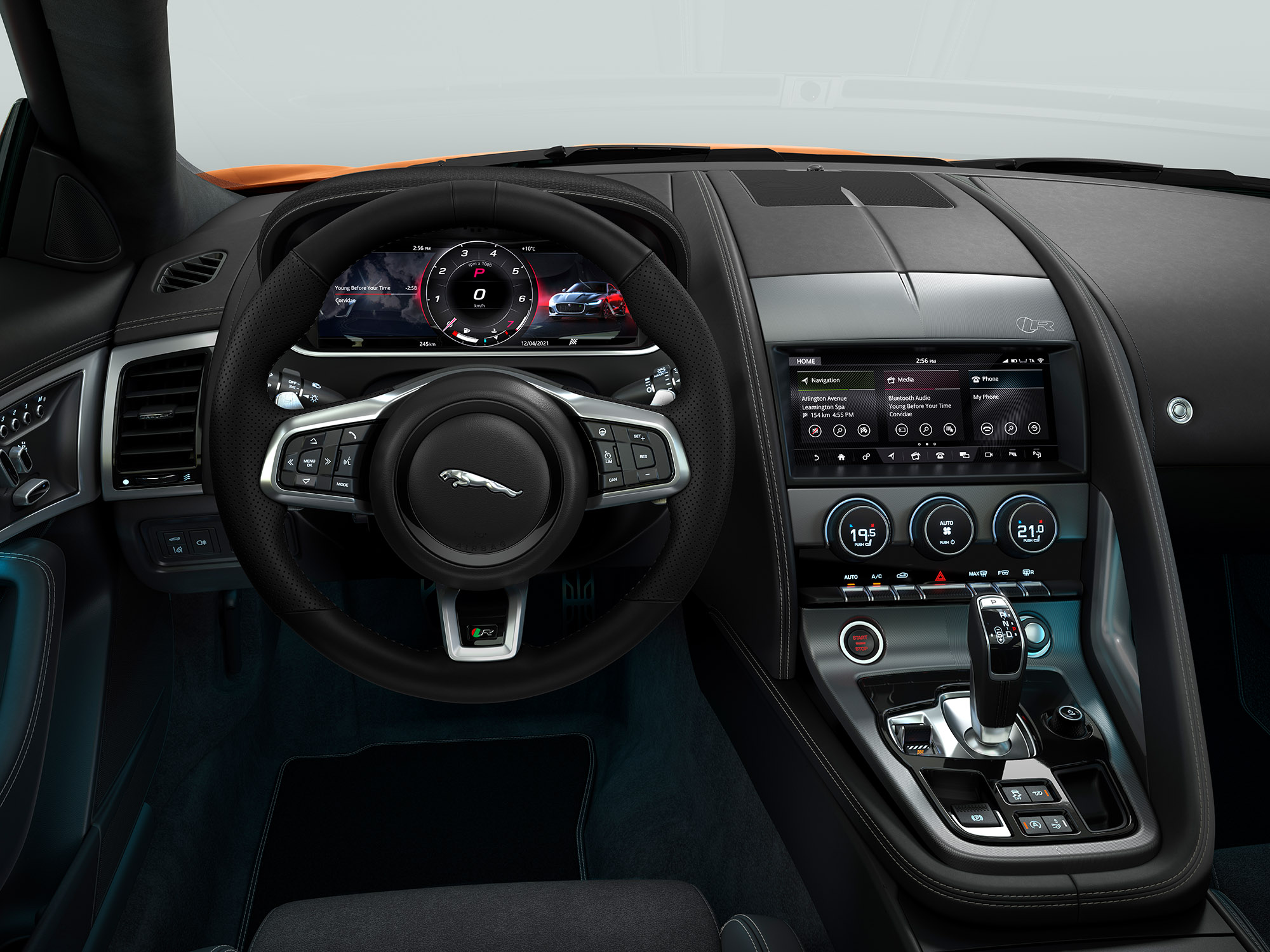 Interieur des Jaguar F-Type E-Dynamic Coupé – Bei der Jaguar Land Rover SVO Tour vom 28.9. bis 9.10.2021 bei Auto Stahl Wien 22 erleben!