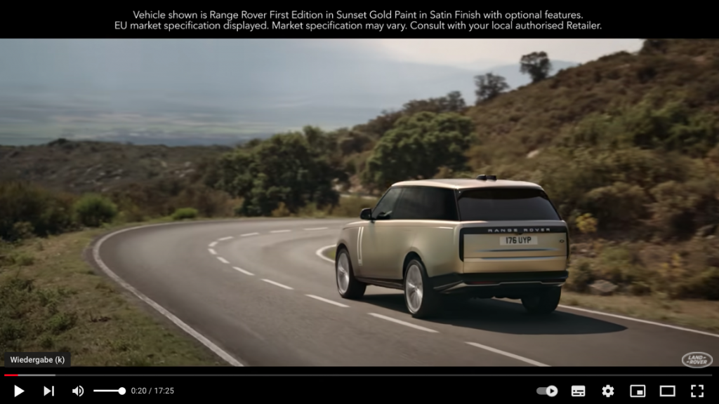 Videostandbild neuer Range Rover bei Auto Stahl
