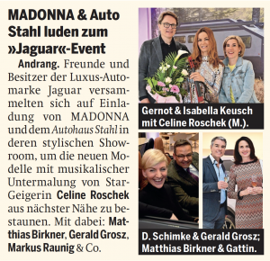 Presseinfo Madonna und Auto Stahl luden zum Jaguar Event – Österreich erschienen am 19.4.2023