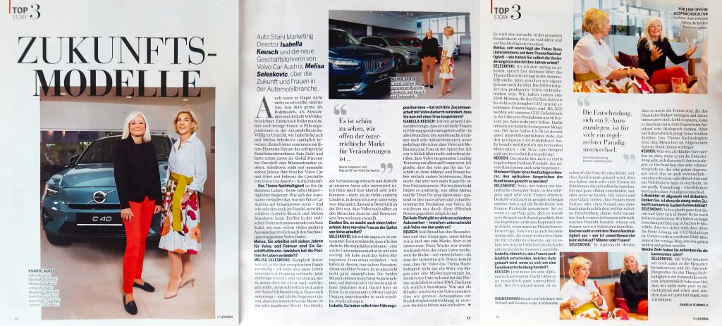 PR Artikel Zukunftsmodelle in der Autobranche – Melisa Seleskovich und Isabella Keusch im Interview – Gesamt – Madonna, erschienen am 28.10.2023